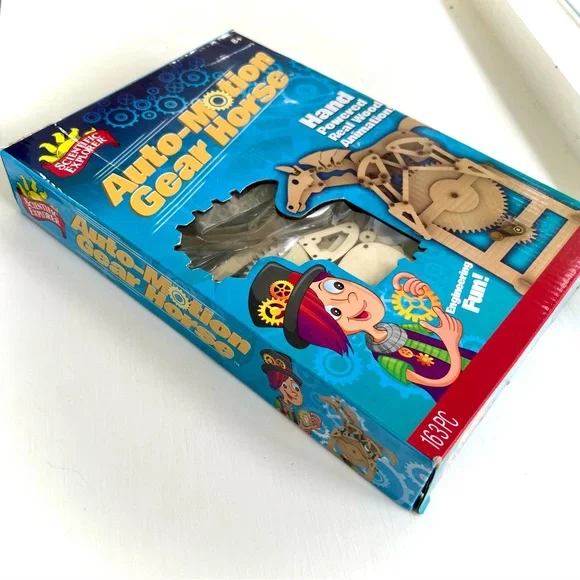 NEW Auto Motion Gear Horse Kit Kids Wood Toy Build Yourself Scientific Exploror - Picture 11 of 14